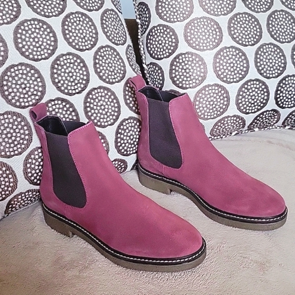 find. pull on suede ankle boots